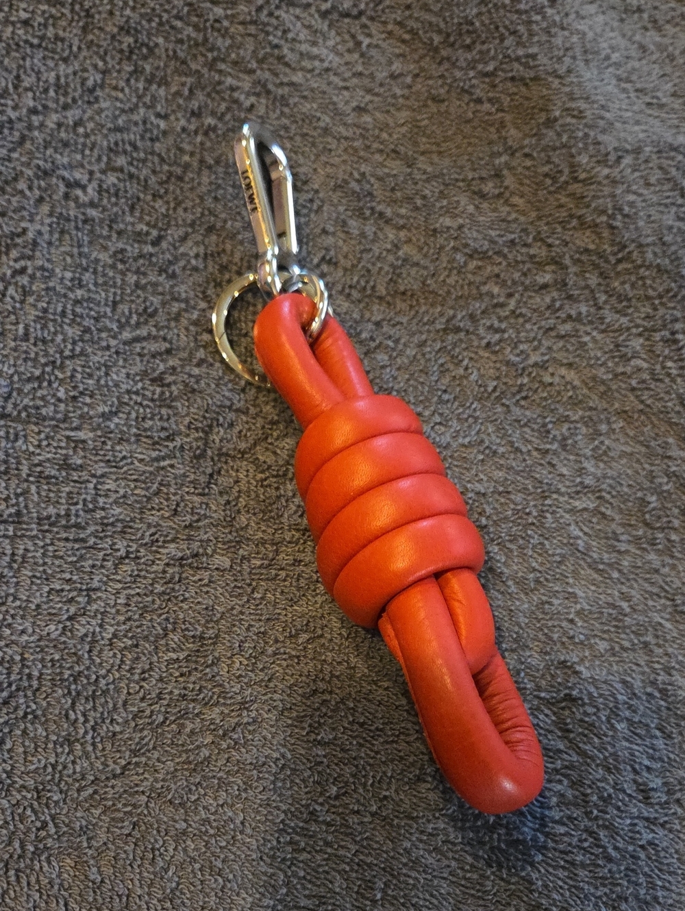 Women's Loewe Red Leather Knot Key Fob - Unbranded